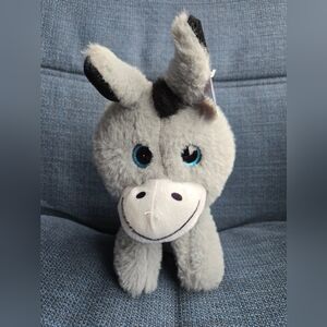 Nanco Donkey 9” Glitter Blue Eyes Plush Stuffed Animal Toy